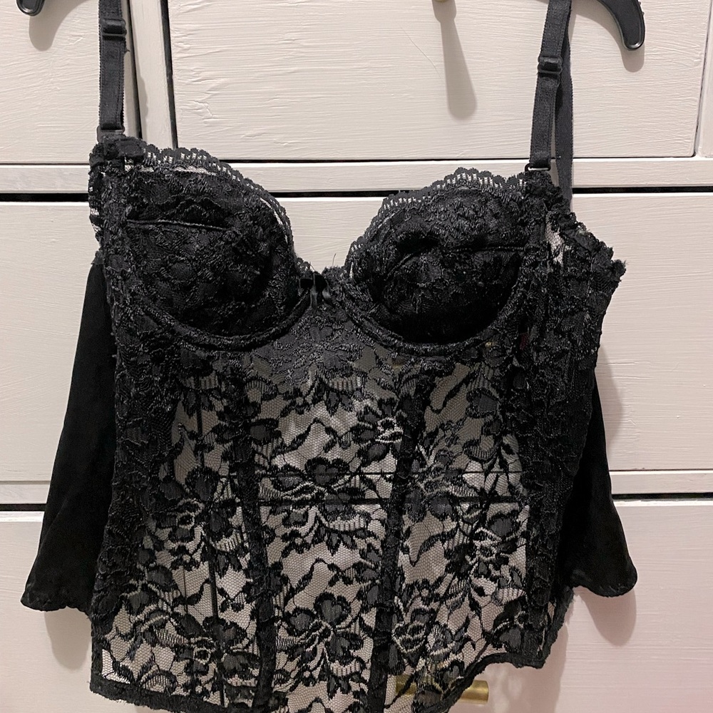 Lovers lane black lace corset.